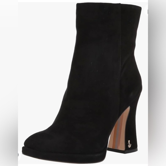 SAM EDELMAN BLACK SUEDE LEATHER JAY ANKLE BOOTIES 5 MEDIUM - Picture 7 of 10